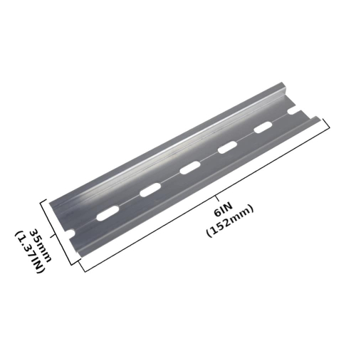HOMOCONO 10-Pack Aluminum DIN Rail – 35mm Wide, 7.5mm High, 19.65 Inch Length, Slotted Mounting Rail For Industrial Electrical Components